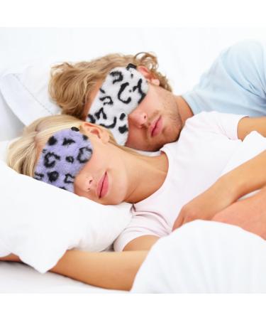 Bekecidi 4 Pack Sleeping Masks for Women Plush Eye Mask Blackout Sleep Eye Mask Kids Sleep Mask Pink Purple White Blue Sleepover Eye Masks Adjustable for Kids Adult Women Leopard Print - Buy Online on GoSupps.com