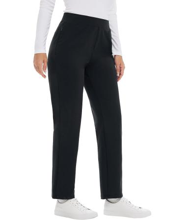 Baleaf Women's Stretch Straight Leg Golf Pants with Zipper Pockets - Black, Large - Buy Online on GoSupps.com