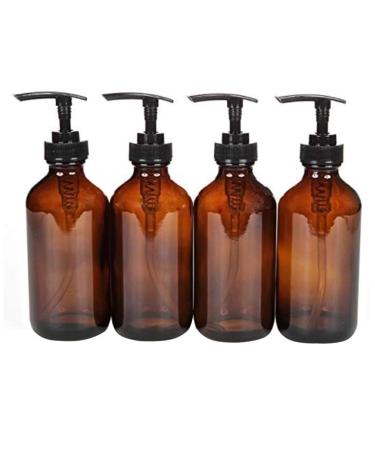 Beaupretty 4 pieces glass soap dispenser brown las pumpaffas 250ml lotion donor travel empty refillable bottle lotion pump dispenser with pump for bathroom kitchen