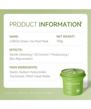 AKARY Green Tea Clay Mask - Organic Hydrating Mud Mask for Deep Cleansing & Blackhead Removal - Buy Online on GoSupps.com