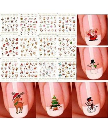 Starworld Christmas 12 Pieces 3D Nail Art Stickers Decals New Year Various Sticker / False Nail Manicure Decals Gems Glitter Toe Wraps / Random Sending - Buy Online on GoSupps.com