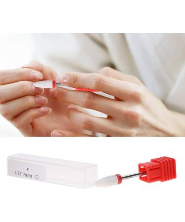 Ceramic Nail Drill Bits for Thick Nails - Round Flat Head Podiatry Burr for Manicure & Pedicure - Red - Buy Online on GoSupps.com