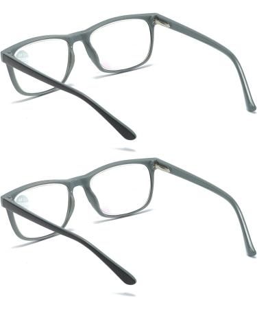 MMOWW 2-Pack Reading Glasses for Men & Women - Anti-Blue Light Computer Glasses with Spring Hinges (Gray 1.0x) - Perfect for Eye Protection & Comfort - Buy Online on GoSupps.com