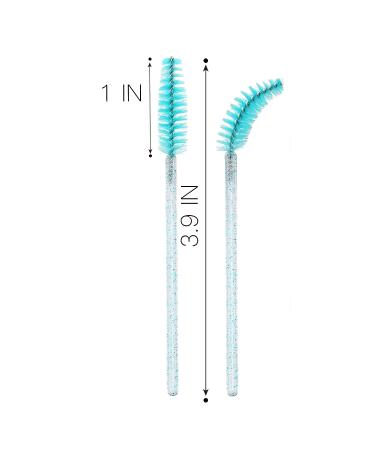 Yumflan 50 Pcs Disposable Eyelash Brushes - Crystal Blue Mascara Wands for Extensions & Makeup Application - Buy Online on GoSupps.com