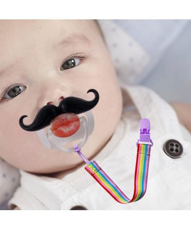 4 Pack Funny Baby Pacifiers 0-6 Months - Mustache, Lips, Binky Kiss Toys - BPA Free for Boys and Girls - Buy Online on GoSupps.com