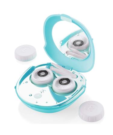 Contact Lens Cleaner, OFONE Fast Vibration Rechargeable Contact Lens Cleaner Case with Mirror & Remover Applicater Portable Contact Lens Cleaning Machine for Travel & Home (Blue)