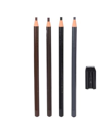 4 pieces of eyebrow pencils and 1 piece sparkling set professional waterproof microblading-eye brow pencil set for the beauty salon and home use (brown x 2 gray x 1 black x 1)