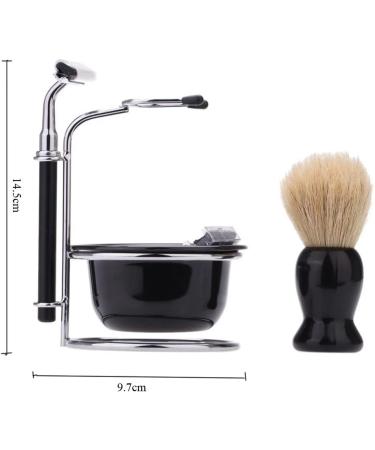 Buy Lefeda Simply Men's Razor Brush Set - Professional Beard Grooming Kit with Shell Stand & Holder | 9.7x14.5cm Silver - Perfect Mustache & Shaving Tool - Buy Online on GoSupps.com