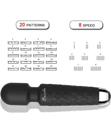 Bussba Cordless Handheld Wand Massager - Powerful & Quiet Rechargeable Waterproof Massager for Muscle Aches - Mini Size for Foot, Scalp, Back, Waist, Neck - Black - Buy Online on GoSupps.com