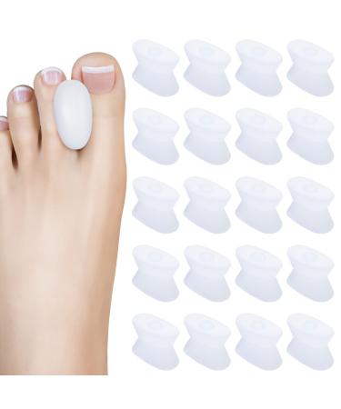 20 Pack Gel Toe Separators Toe Spacers Silicon Bunion Corrector Straightener Toe Spreader for Feet Women Men Overlapping Toes 0.75 Inch Small