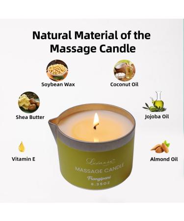 Organic Soybean Wax Scented Candle - Jojoba Oil Infused Massage Candle for Couples - 6.35OZ Frangipani Gift - Buy Online on GoSupps.com