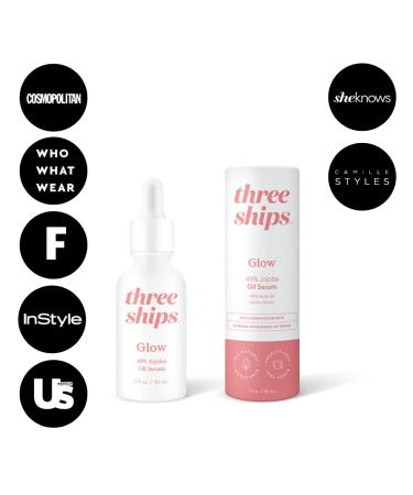 Three Ships Glow Jojoba Oil Serum - Vegan Facial Hydrating Serum for Oily/Combo Skin - As Seen on TV 30mL - Natural Skin Care Solution - Buy Online on GoSupps.com
