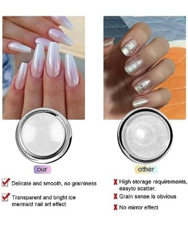 BISHENGYF White Chrome Nail Powder - Metallic Holographic Pigment for Glazed Doughnut Nails - Buy Online on GoSupps.com