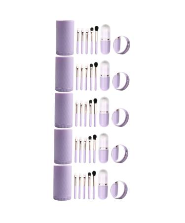 POPETPOP 5 Sets Makeup Brush Set Tool Thick Aluminum Tube Mini Miss