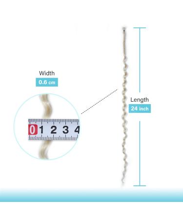 24-Inch Thin Synthetic Blonde Dreadlock Extensions - 10 Pcs Wavy Dreads for White Women - 613 Blonde - Buy Online on GoSupps.com
