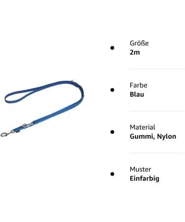 Mystique Rubberized Leash with Standard Carabiner - 20mm 2m Blue | Premium Quality Dog Leash for International Shipping - Buy Online on GoSupps.com