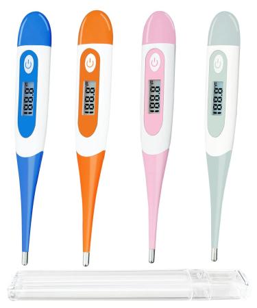 BESTWYA Oral Thermometer for Babies, Children and Adults, Digital Thermometer for Fever (Pack of 4)
