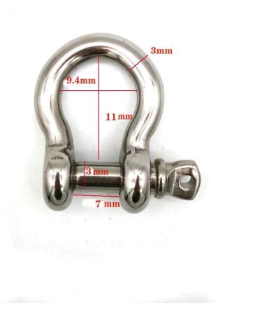 Stainless Steel Bow Shackle 3mm - Silver Color (5 Pack) for Paracord Jewelry & Marine Tackle - Buy Online on GoSupps.com