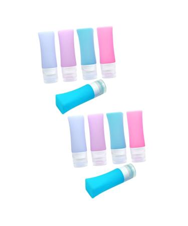 minkissy 2 Sets Travel Bottle Travel Lotion Container Push down Silicone Containers Silicone Refillable Bottle Body Wash Travel Size Travel Containers Liquid Squeeze Bottle Head: Plastic