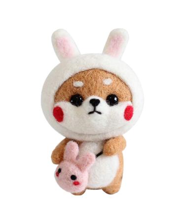 BAGERLA Needle Felting Kit  Complete Needle Felting Tools and Supplies  Needle Felting Beginner Kits  Animals Wool Felting Kits for DIY Felting Starters and Kids White