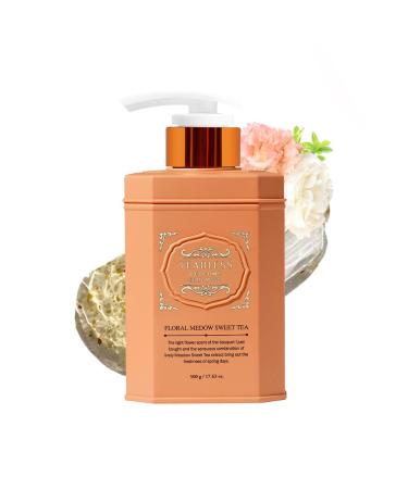 TEABLESS Floral Meadow Sweet Tea Perfumed Body Wash Hydrating Vegan Body Cleanser for Sensitive Skin | Gentle Moisturizing Non-Sticky Grapefruit Jasmine Scent Mild Scrub | Korean Skin Care
