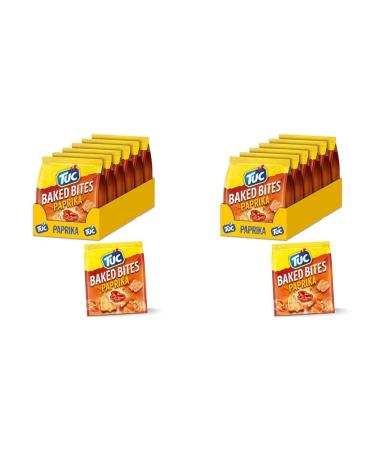 TUC Baked Bits Paprika 6 x 110g I Salzgebread Large pack I cracker with paprika taste I TUC Mini-Cracker (pack with 2) 110 g (12 Pack) Baked Bites Paprika
