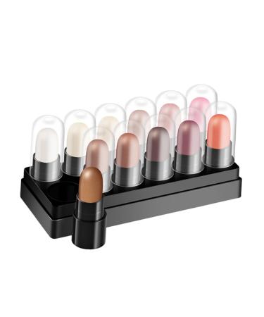 BELLIFFY 12pcs 12 Shadow Box Highlight Kit Eyeshadow Stick Pen Glitter Colored Pencils Plastic