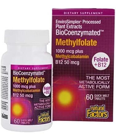 Natural Factors Methylfolate 1000 mcg - 60 Quick Melt Tablets for Optimal Support - Buy Online on GoSupps.com
