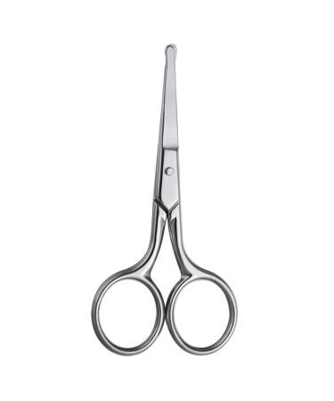 Tip Mustache Shears Beard Scissor Cutter Facial Hair Trimming Nose Hair Steel Facial Rounded Cosmetic Eyelash