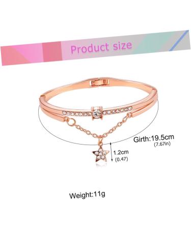 Clispeed Rose Gold & Silver Bicycle Arm Loop Bracelet Set for Women - Stylish Star Hand Decorations - 19.5cm x 1.2cm - Perfect Gift - Buy Online on GoSupps.com