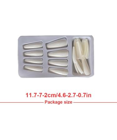 AUklOPVZZ 1 Set French Tip Press on Nails Coffin Fake Toe Tips Stick Full Cover Ballet Style Art Decals Beauty Tool Manicure Type 1 - Buy Online on GoSupps.com
