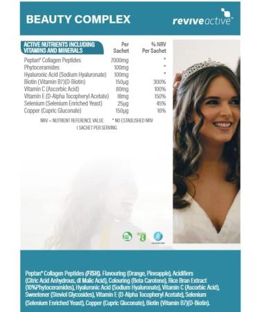Revive Active Beauty Complex Super Supplement - Marine Collagen, Hyaluronic Acid, Vitamin C, Phytoceramides & Biotin - 30 Day Supply - Buy Online on GoSupps.com