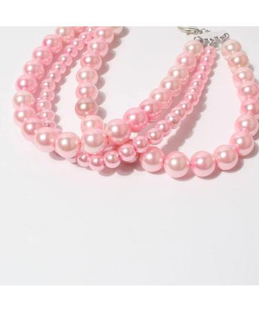 RayMinsino Fancy 3 Rows Pearl Pink Diamond Pet Cat Dog Necklace Collar Jewelry Pet Cat Dog Girl Costume Accessories(7.8-12.6in) - Buy Online on GoSupps.com