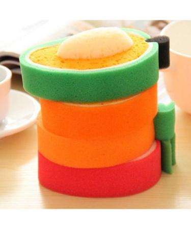 4pcs Cute Fruit Shaped Shower Sponge Set for Kids - Mango, Honey-Dew Melon, Orange, Strawberry - Buy Online on GoSupps.com