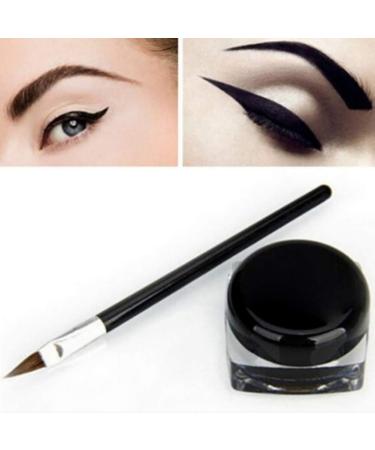 Hilai Waterproof Eyeliner Gel Cosmetic Lasting Liner Gel Long Lasting Eyeliner Cream Makeup Cosmetic Gel with Brush (Black 0.18 oz. / 5g) - Buy Online on GoSupps.com