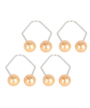 Dimple Maker Balls 2 Pairs Muscle Training Stainless Steel Easy to Carry Improve Smile Dimple Maker for Cheeks (Yellow)
