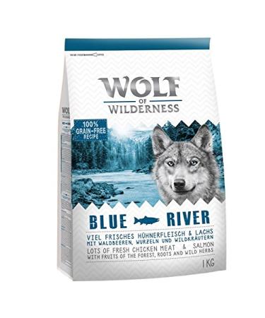 Wolf of Wilderness Adult Dog Food – Blue River Salmon, 12 kg, Well Balanced Dry Nutrition for Adult Dogs