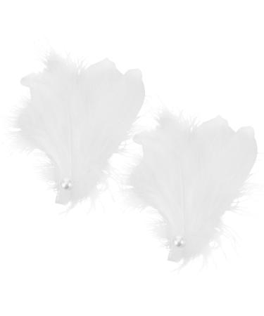 Milisten 1 Pair Feathered Hair Clips Plume Hair Pins Wedding Bridal Hair Barrettes Girls Hair Accessories for Ballet Stage Performance Christmas Birthday