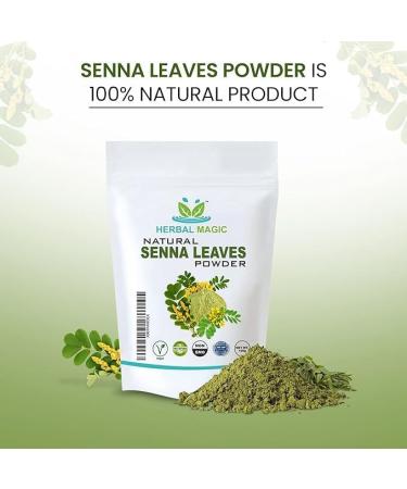 Herbal Magic's Pure & Natural Senna Leaves Powder-Also Known As-East Indian Senna Cassia Senna Egyptian Senna Sene de la Palthe Sonamukhi-Mild Sweet Slightly bitter Aromatic Whole Leaves Used- 200g - Buy Online on GoSupps.com