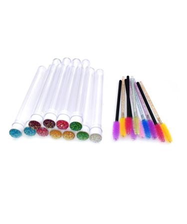 Mikinona Fake Eye Lashes 10pcs Hollow with Drill Eyelash Holder Colored Mascara Small Eyelash Brush Precision Tube Woman