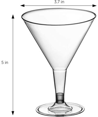 DecorRack 24 Martini Cocktail Glasses - Plastic Party Champagne Cups for Outdoor Events - Stackable Stemmed, Reusable, Disposable - Pack of 24 - Buy Online on GoSupps.com