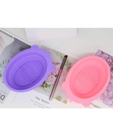 Makeup Brush Cleaning Mat Foldable Brush Cleaner Bowl Silicone Brush Cleaner Pad for Sponge Pink Cleaning pads - Buy Online on GoSupps.com