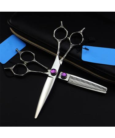Hair Cutting Scissors 6 Inch Professional Two-Tailed Hair Scissors Set Salon Cutting Barber Haircut Thinning Shears Hairdressing Scissors One Color
