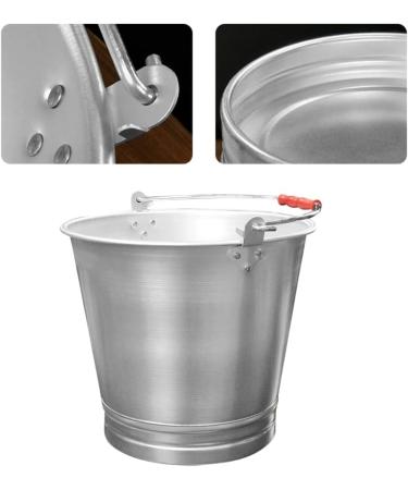 Stainless Steel Bucket Flat Back Pail and Water Pail Metal Utility Pail Ice Bucket Durable Pails for Kennels and Farms 9L Ice Buckets - Buy Online on GoSupps.com
