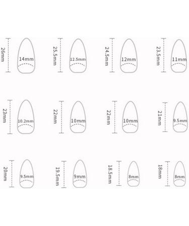 Teksome Medium Press On Nails - Ombre Fake Nails Cat Eye Almond Press On Nails 12 Sizes 24 Artificial Nails For Home Salon Manicure - Buy Online on GoSupps.com