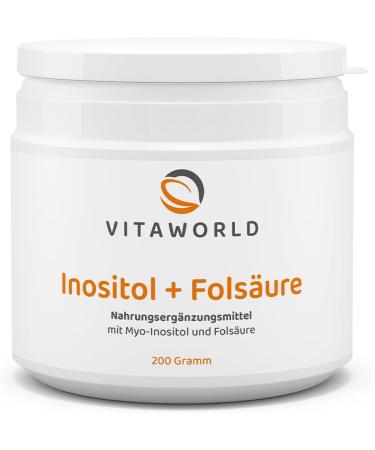 Vita World Pack of 3 Inositol + Folic Acid 3 x 200 g Powder Made in Germany - Buy Online on GoSupps.com