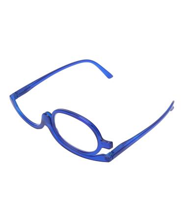 Cosmetic Glasses for Women Acrylic Frame Blue Portable PC Anti-Scratch Makeup Glasses Gift for +4.00