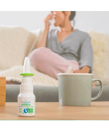 PURESSENTIEL - Respiratory Hypertonic Nasal Spray with 4 essential oils - Decongests the nose for easier breathing - Used to treat winter ailments and allergies - 100% from natural sources - 15ml - Buy Online on GoSupps.com