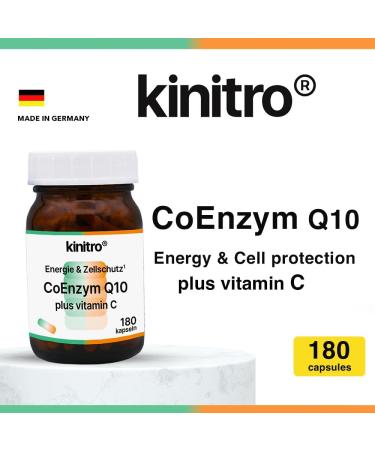 Kinitro Coenzyme Q10 & Vitamin C - Vegan Dietary Supplement 80mg High-Quality Q10 (Ubichinon) & Acerola Powder in 2 Capsules - Buy Online on GoSupps.com
