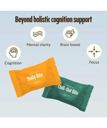 GEM Cognition Bundle - Natural Brain Health Supplement for Focus Memory Stress Support & Relaxation | with B-Vitamins Magnesium Turmeric & Adaptogens | Plant-Based Whole Food Vitamins Vegan - Buy Online on GoSupps.com